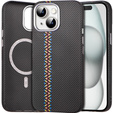 Tok iPhone 15, Carbon Fiber MagSafe, fekete