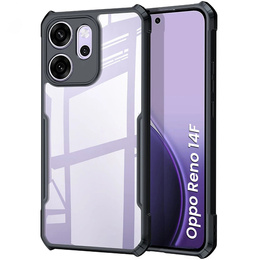 Tok Oppo Reno 14F, megerősített, átlátszó, fekete oldallapokkal