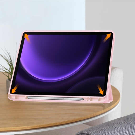 Tok Samsung Galaxy Tab S10 Lite / S10 FE / S9 FE, Smartcase tolltartóval, rózsaszín