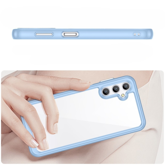 Telefontok a Samsung Galaxy A14 4G/5G, Fusion Hybrid, átlátszó / kék