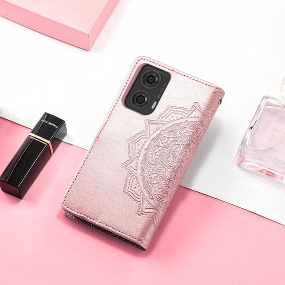 Pattintható tok a Motorola Moto E14, Mandala, rózsaszín