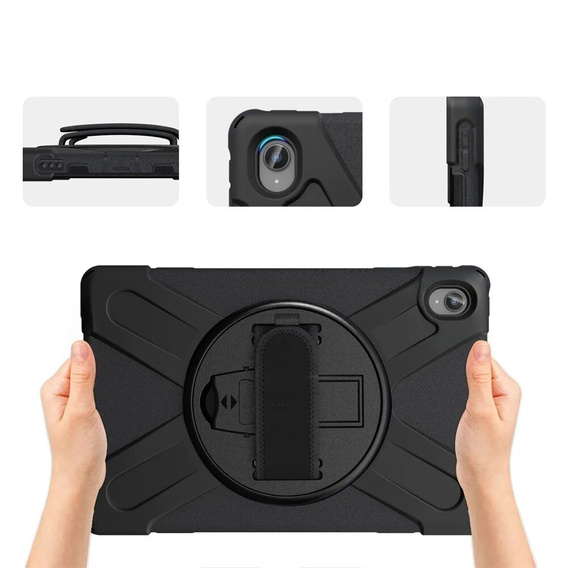 Páncélozott tok Lenovo Tab P11 Pro Gen 2 TB132FU TB132XU 11.2" iPad Pro 12.9 1, védő 360, hely a tollnak, fekete