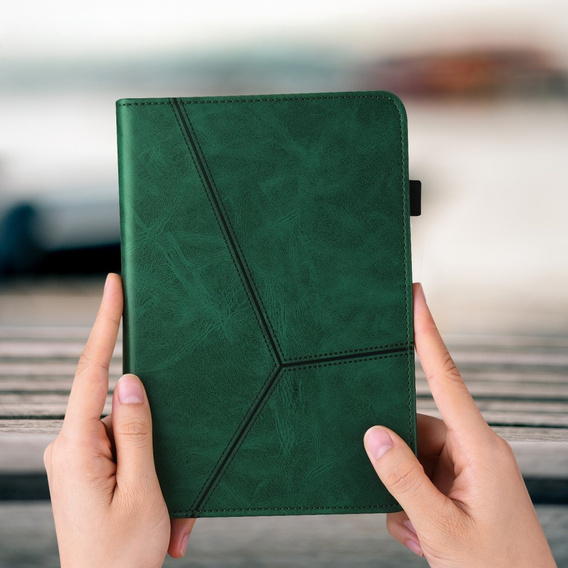 Tok Samsung Galaxy Tab S10 Lite / S10 FE / S9 FE / S9, Classic, tolltartóval, zöld