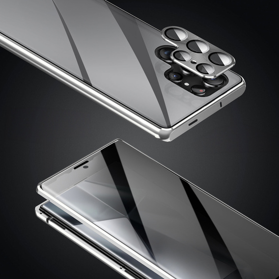 Tojás Samsung Galaxy S24 Ultra, Privacy Dual Glass, ezüst