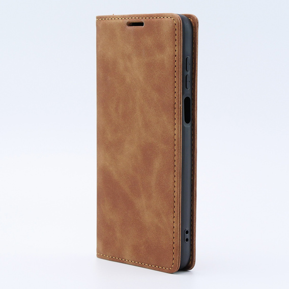 Telefontok a Motorola Moto G53, ERBORD Vintage, pénztárca patenttal, barna