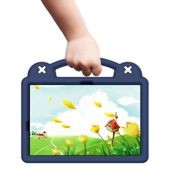 Gyermek tok Samsung Galaxy Tab S10 Lite / S10 FE / S9 FE, Cute Patterns, állvánnyal, sötétkék