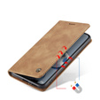 CASEME tok Xiaomi 12T / 12T Pro, Leather Wallet Case, barna