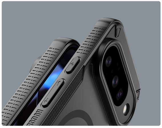 Páncélozott tok Google Pixel 10 Pro XL-hez, MagSafe, matt, fekete