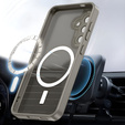 Tok Samsung Galaxy S25+ Plus-hoz, MagSafe, ERBORD Matt Case, szürke + képernyőüveg