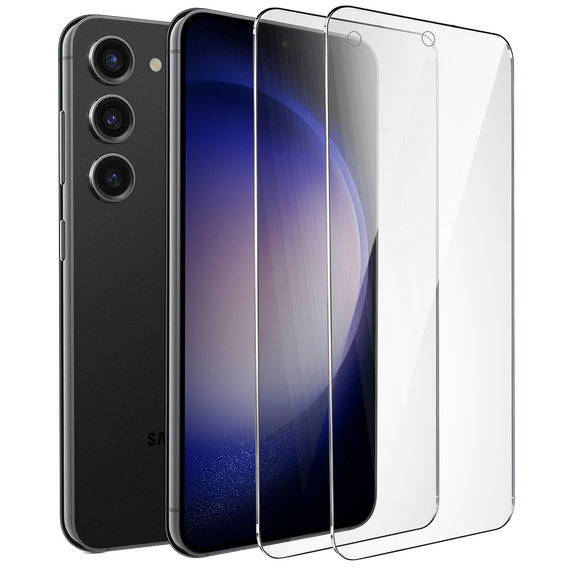2x edzett üveg a Samsung Galaxy S23+ Plus, ERBORD 9H Hard Glass a képernyőn
