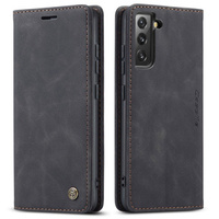 CASEME tok Samsung Galaxy S22+ Plus 5G, Leather Wallet Case, fekete