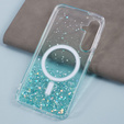 Tok Samsung Galaxy S24, Glittery, MagSafe-hoz, zöld