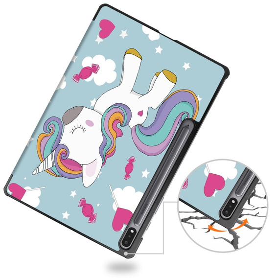 Tok Samsung Galaxy Tab S9 Plus, Smartcase, unicorn