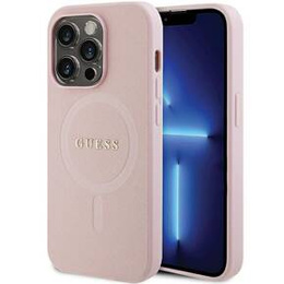 GUESS Telefontok a iPhone 14 Pro, Saffiano MagSafe, rózsaszín