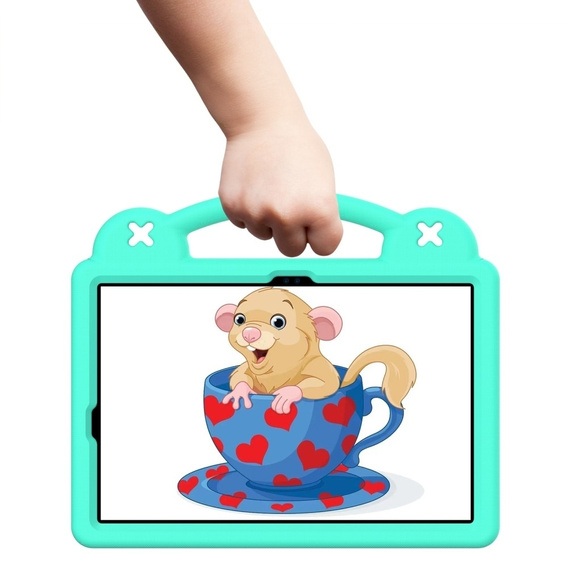 Gyermek tok Samsung Galaxy Tab S7/S8/S9, Cute Patterns, állvánnyal, zöld