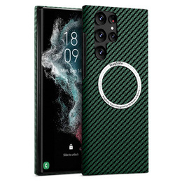 Telefontok a Samsung Galaxy S22 Ultra, Magsafe Slim Carbon, zöld