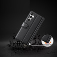 Pattintható tok Samsung Galaxy A25 5G, Split Leather, fekete