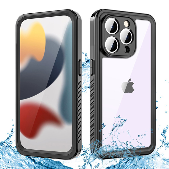 IP68 vízálló tok a iPhone 15 Pro Max, Redpepper, fekete