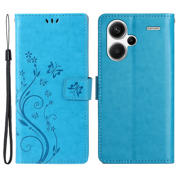 Pattintható tok a Xiaomi Redmi Note 13 Pro+, Butterfly, kék