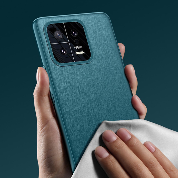 Bőr tok Xiaomi 13, leather hybrid, zöld