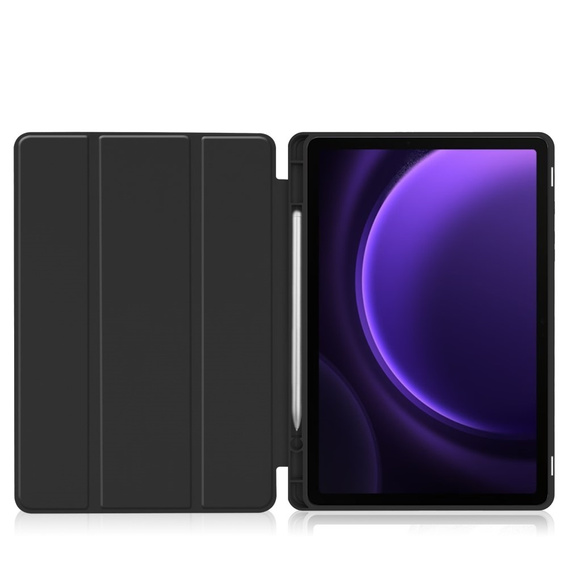 Tok Samsung Galaxy Tab S10 Lite / S10 FE / S9 FE, Smartcase tolltartóval, fekete