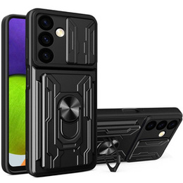 Páncélozott tok a Samsung Galaxy S24, Camera Slide Card Slot, fekete