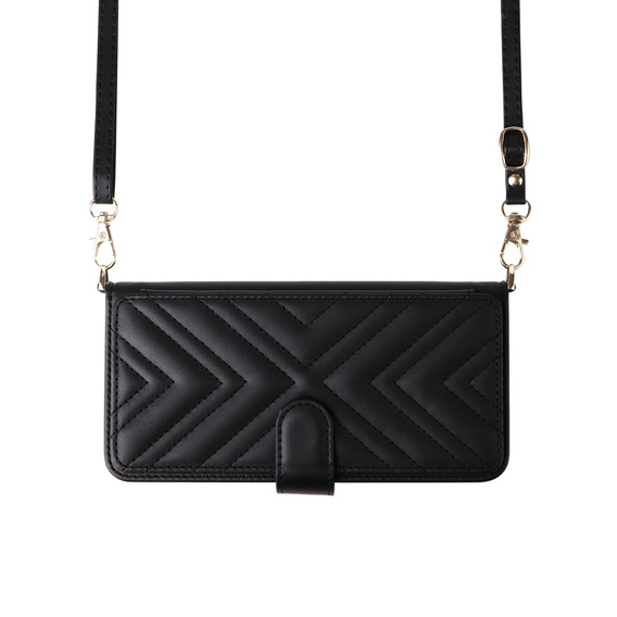 Tok patenttal a Oppo Reno 13F 5G-hez, Crossbody Leather Wallet, fekete