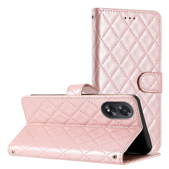 Pattintható tok a Oppo A38 4G / Oppo A18 4G, Wallet, BINFEN COLOR, rózsaszín rose gold