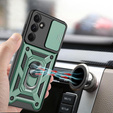 Páncélozott tok Samsung Galaxy A56, CamShield Slide, zöld + edzett üveg 9H