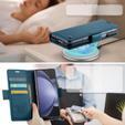 CASEME flip tok Samsung Galaxy Z Fold6 5G, Litchi Wallet, kék