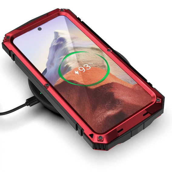 Páncélozott tok a Samsung Galaxy S25, R-JUST, piros