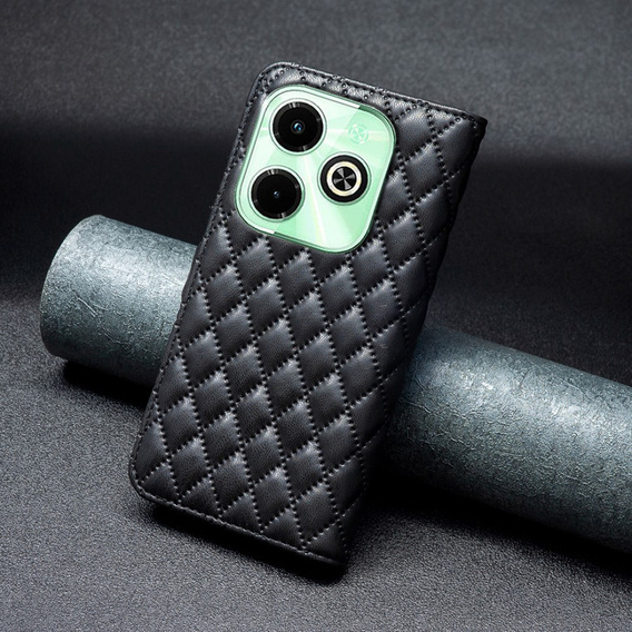Pattintható tok a Infinix Hot 40i, Wallet, BINFEN COLOR, fekete
