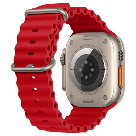 Pasek Silikonowy Ocean do Apple Watch 1/2/3/4/5/6/7/8/SE/ULTRA 42/44/45/49mm, Czerwony