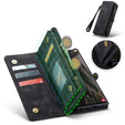 CASEME tok Samsung Galaxy S25 Ultra, Retro Leather Wallet, szíjjal, fekete