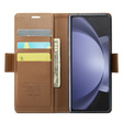 CASEME flip tok Samsung Galaxy Z Fold6 5G, Litchi Wallet, barna