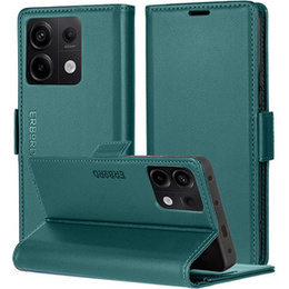 Tok Xiaomi Redmi Note 13 Pro 5G, ERBORD Glossy Litchi, pénztárca patenttal, zöld