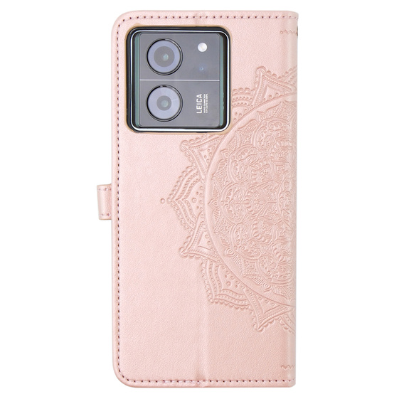 Pattintható tok a Xiaomi 13T / 13T Pro, Mandala, rózsaszín rose gold