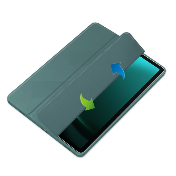 Tok Samsung Galaxy Tab S9 FE+ Plus, Smartcase Hybrid, tolltartó résszel, zöld