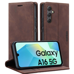 Telefontok a Samsung Galaxy A16, ERBORD Vintage, pénztárca patenttal, kávé