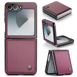 Tojás Samsung Galaxy Z Flip7 FE / Z Flip6, CASEME Litchi Leather, piros
