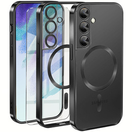 Tok Samsung Galaxy S21 FE-hoz, Electro MagSafe, fekete + üveg a képernyőhöz