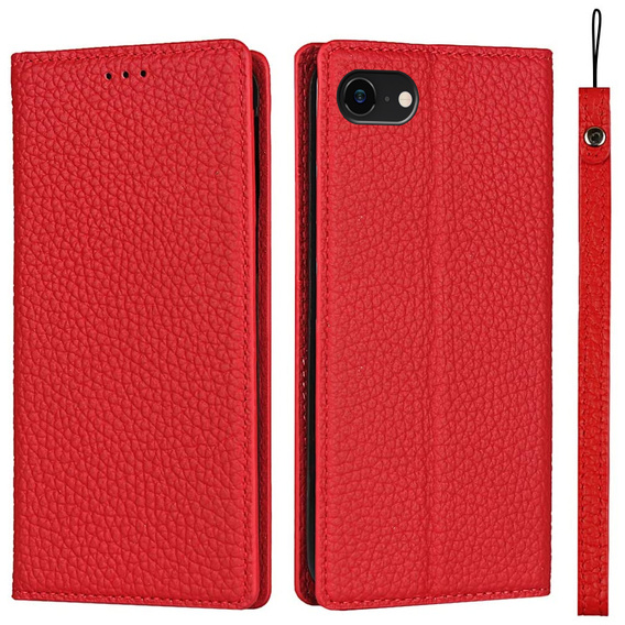 Bőr tok a iPhone 7/8/SE 2020/SE 2022, ERBORD Grain Leather, piros