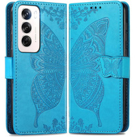 Pattintható tok a Oppo Reno 12 Pro, Butterfly, kék