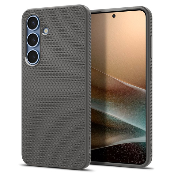 A Spigen tok Samsung Galaxy S25, Liquid Air, fekete + 9H edzett üveghez