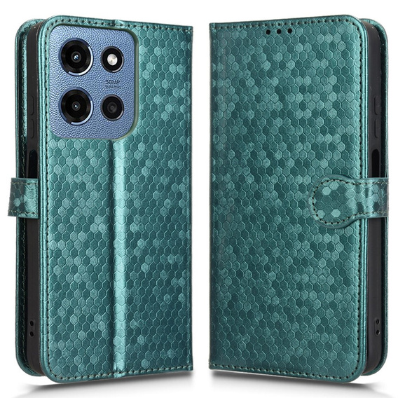 Flap tok Motorola Moto G86 Power 5G, Wallet Rhombus, zöld