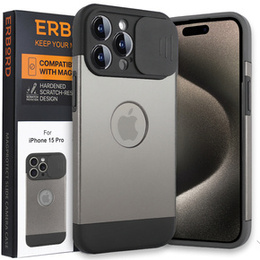 Telefontok a iPhone 15 Pro, ERBORD MagProtect Slide Camera, titánium szürke