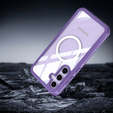 Tok Samsung Galaxy S25-hoz, Shockproof, üveggel, MagSafe-hoz, lila