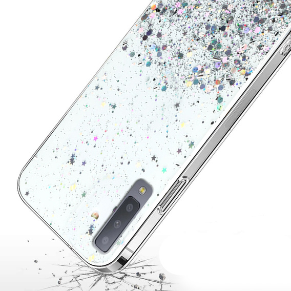 Telefontok a Samsung Galaxy A7 2018, Glittery, átlátszó