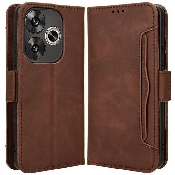 Pattintható tok a Xiaomi Poco F6, Card Slot, barna