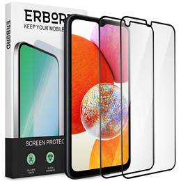 2x edzett üveg a Samsung Galaxy A14 4G / A14 5G, ERBORD 3D teljes képernyő